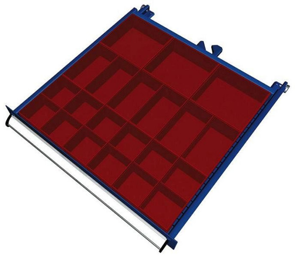 KLW Einteilungsmaterialsatz für Schubladen ab Fachhöhe 100 mm (Boxenhöhe 71 mm) in SEA - Schrank, Schrankgröße 572 x 605 mm B x T, SEA-B11-071