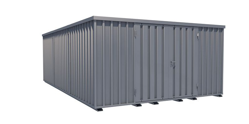 BOS ContainerCombination 2,1m, 4x6m, 2-flügelige Tür auf der 4 m-Seite, mit Staplerentladung, SCC2100-4x6-LZ+STAP