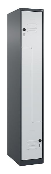 C+P Z-Spind Classic PLUS, 2 Abteile, 1850x300x500mm, 7016/7035, Drehriegel, 080003-102 S10010