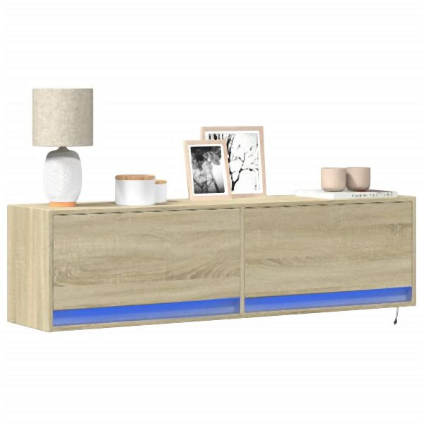 vidaXL TV-Wandschrank mit LED-Beleuchtung Sonoma-Eiche 140x31x38 cm, 852371