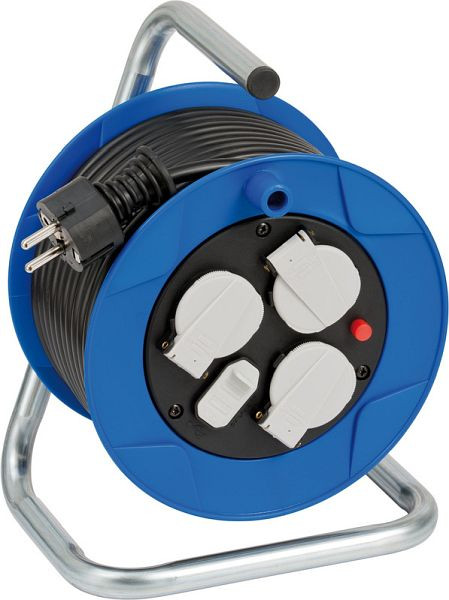 Brennenstuhl Garant Kompakt Kabeltrommel 3-fach mit USB für den Innenbereich (15m Kabel) blau, 1079180600