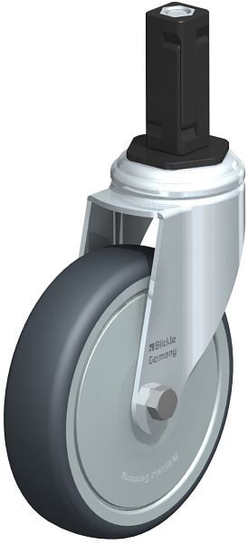 Blickle LKRA-TPA 126K-11-FK-EV13 Apparate-Lenkrolle mit Expander, Thermoplastisches Gummi-Elastomer, Grau, 844290