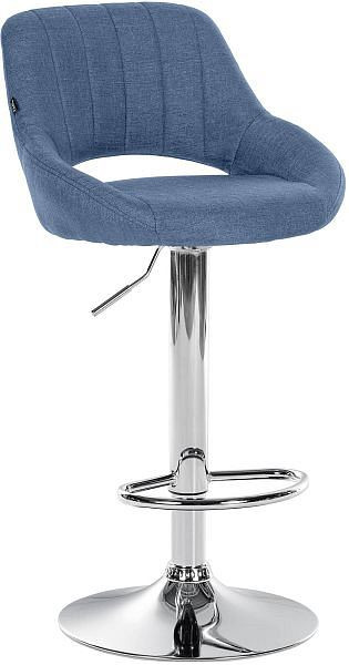 CLP Barhocker Milet Stoff chrom, blau, 321294, 4251756482336