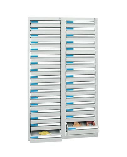 stumpf Schubladenschrank Esta mit 34 Schubladen, grau, B 1000 mm, H 1800 mm, 251964