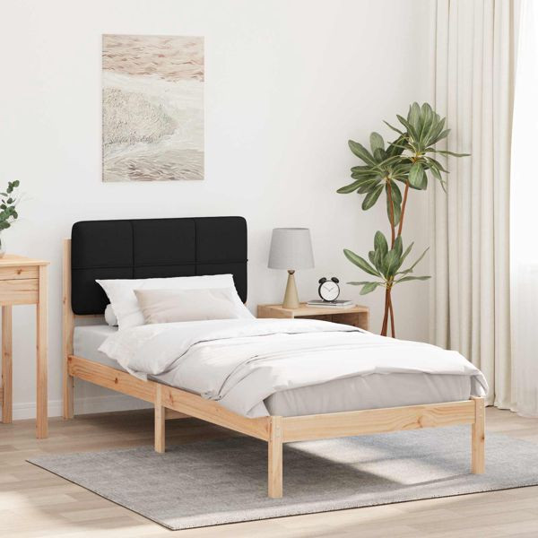 vidaXL Bettgestell mit gepolstertem Kopfteil Schwarz 80 x 200 cm, 878011
