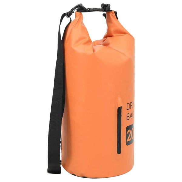 vidaXL Trockensack mit Reißverschluss Orange 20 L PVC, 92785