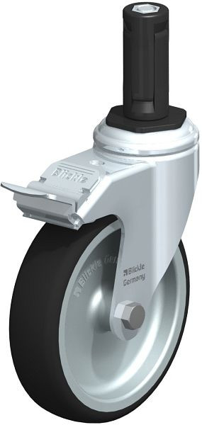 Blickle LKRA-PATH 126G-11-FI-ER13 Apparate-Lenkrolle mit Expander & Feststeller, Thermoplastisches Polyurethan, Grau, 848846