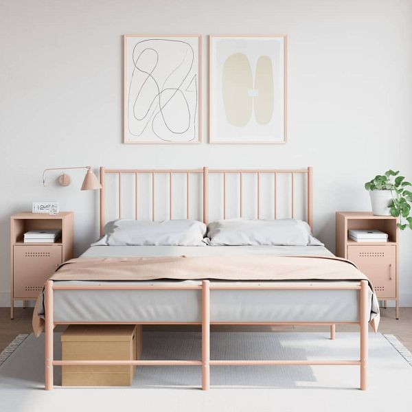 vidaXL Nachttische 2 Stück Rosa 36x39x68 cm Kaltgewalzter Stahl, 843069