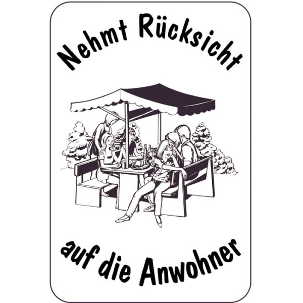 Stein HGS Sonderschild, Nehmt Rücksicht auf die Anwohner, 15039
