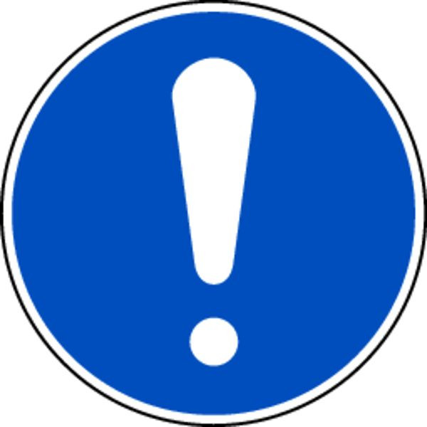Schilder Klar Allgemeines Gebotszeichen DIN EN ISO 7010- M001, 100 mm Folie selbstklebend, 3141/61