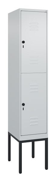 C+P Doppelstöckiger Spind Classic PLUS, Gestell, 2120x400x500mm, 7035/7035, Drehriegel, 0803307-12 S10009