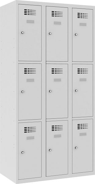 Eurobox Garderobenspind, 3 Abteile 9 Fächer, 400 mm, 0300-040303