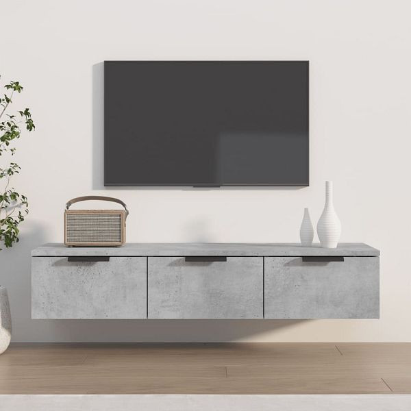 vidaXL Wandschrank Betongrau 102x30x20 cm Holzwerkstoff, 811407