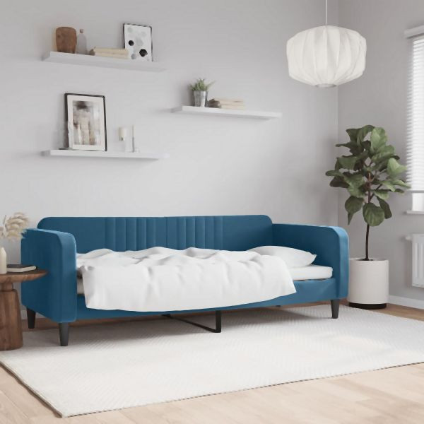 vidaXL Tagesbett Blau 80x200 cm Samt, 2-in-1, Sofa und Bett, 354078