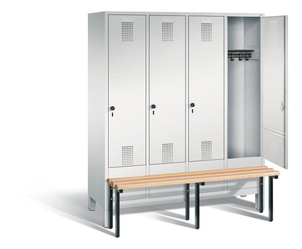C+P Garderobenschrank Evolo, H1850xB1590xT815mm, Farbe: Lichtgrau, 48030-42 S10000