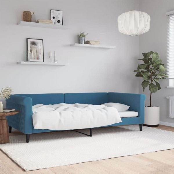 vidaXL Tagesbett Blau 100x200 cm Samt, 354250, 8720845955458