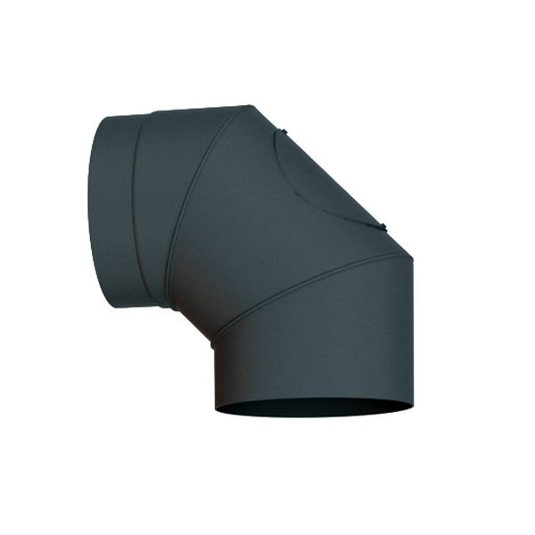 Solarbayer Rauchrohrbogen 160 mm, drehbar, 90 Grad mit Tür, 530010400