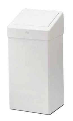 Busching Abfallbox 50 Metall mit Klappdeckel, B335 x H700 x T255mm, Farbe weiß, 100256