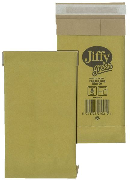 Jiffy Papierpolstertasche Größe 0, 150 x 229mm, braun, 30001310