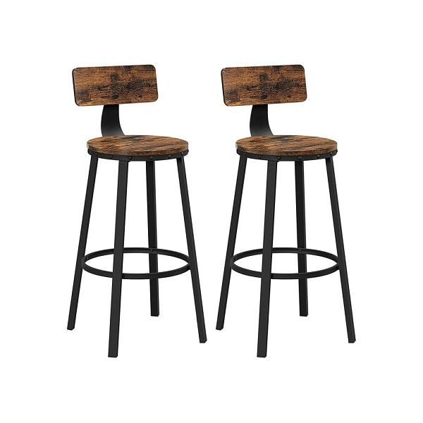 VASAGLE Barhocker, Braun, Schwarz, 54,5x54,5x99 cm, VE: 2 Stück, LBC026B01V1