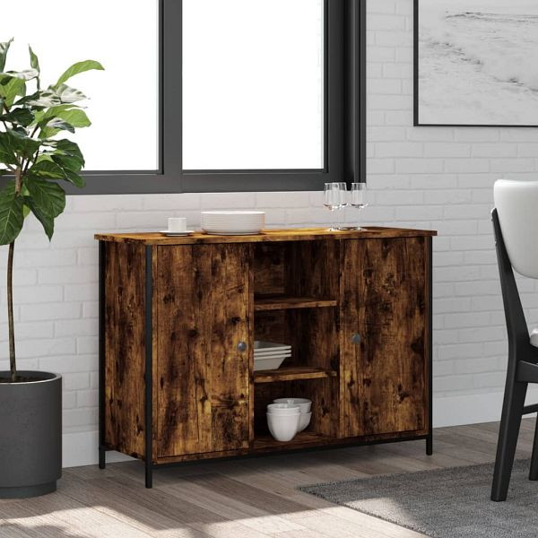 vidaXL Sideboard Räuchereiche 100x35x70 cm Holzwerkstoff, 835516
