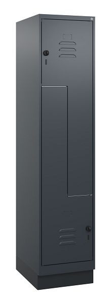 C+P Z-Spind Classic PLUS, Sockel, 2 Abteile, 1800x400x500mm, 7016/7016, Drehriegel, 0800237-122 S10012