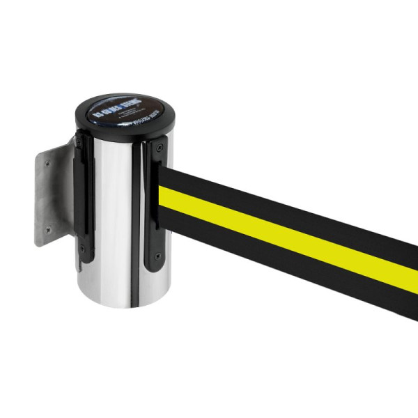 Stein HGS Wandgurtkassette -P-Line Future-, chrom, schwarz/gelb/schwarz waagerecht (gestreift), mit Gurtendstück (Standard), 12850g-0502