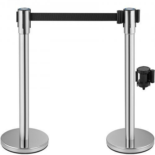VEVOR Personenleitsystem 2 Ständer 1 Adapter 90 cm Gesamthöhe Absperrung Abgrenzungsständer Absperrständer mit 2 m Länge Gürtel, GLZYSHDJTDTT2MPI1V0