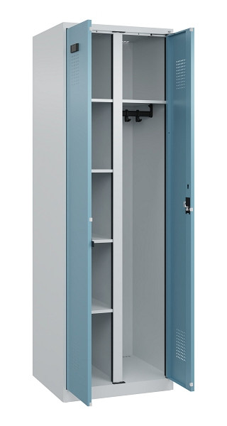 C+P Wäsche-/Garderobenspind Evolo PLUS, 2 Abteile, 1850x600x500mm, 7035/0010, Zylinderschloss, 049600-20 S10036