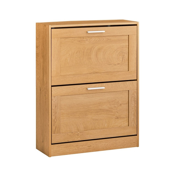 SoBuy Schuhschrank mit 2 Türen Holzfarbe 60x25x80 cm, Funktional, FSR137-N