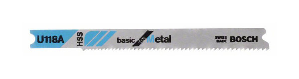 Bosch Stichsägeblatt U 118 A Basic for Metal, 3er-Pack, VE: 10 Stück, 2608631511