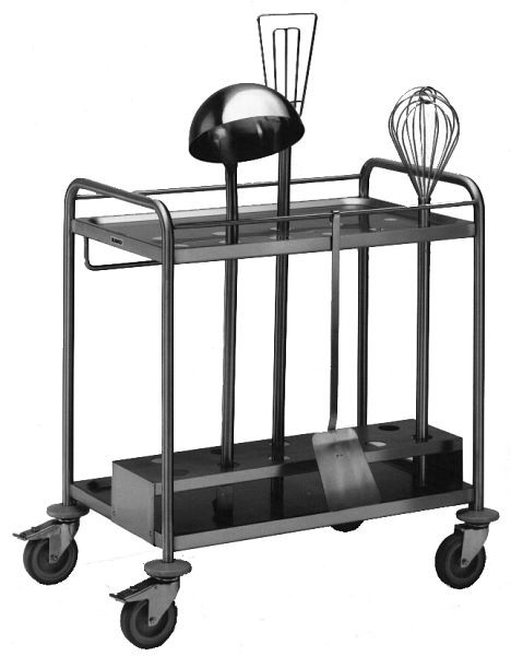 B.PRO LW 8 X 5-2 Löffelwagen aus rostfreiem Edelstahl mit Kunststoffrollen, 569791