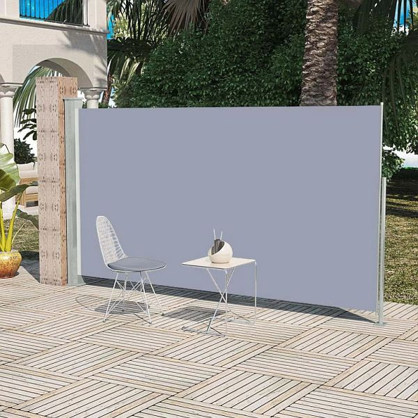 vidaXL Ausziehbare Seitenmarkise 160x300 cm Grau, 41546