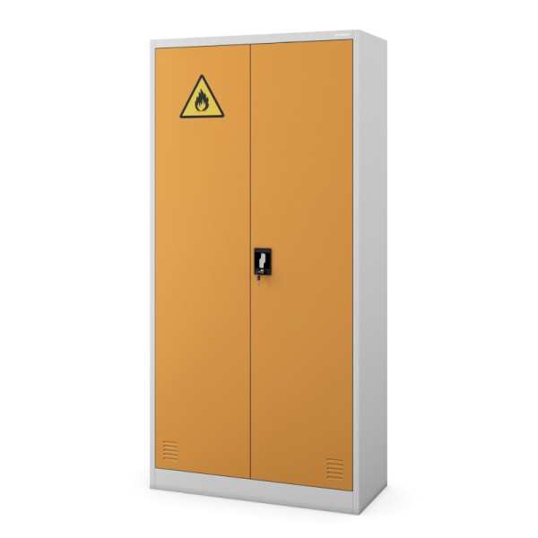 Jan Nowak Chemikalienschrank MARIA, 900 x 1850 x 400 mm, grau-gelb, 1807