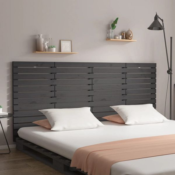 vidaXL Wand-Kopfteil Grau 166x3x91,5 cm Massivholz Kiefer, 824700