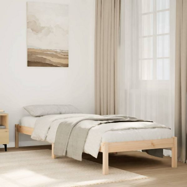 vidaXL Massivholzbett Extra Lang ohne Matratze 100x220 cm Kiefernholz, 852418