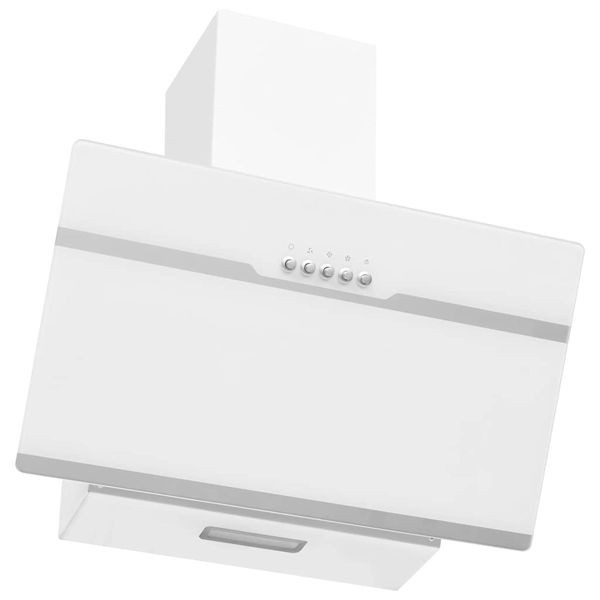 vidaXL Wand-Dunstabzugshaube 60 cm Edelstahl und Hartglas Weiß, 51118