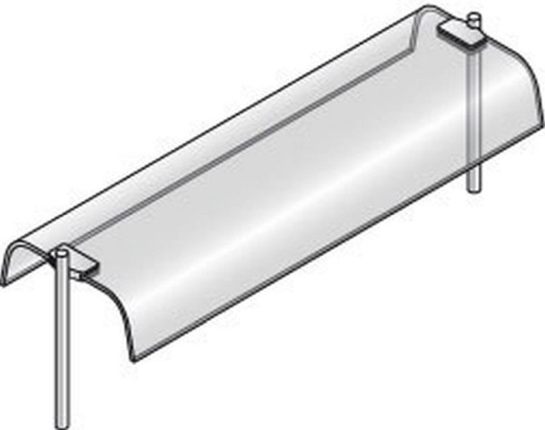 KBS HUS 4 - 2-40 Hustenschutz für Einbauwanne und Einbauplatte, mit zweiseitig gerundetem Glas und CNS Rundrohrträger 400mm Höhe, 392002