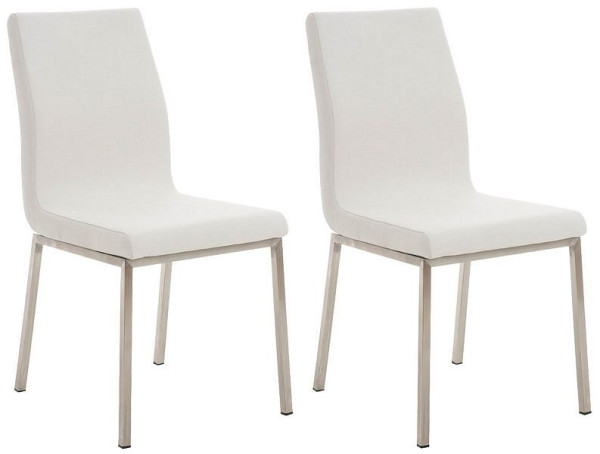 CLP 2er Set Esszimmerstühle Colmar Stoff, weiß, 322992