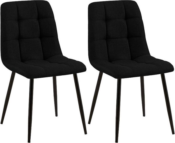 CLP 2er Set Esszimmerstuhl Tilde Stoff, schwarz, 318326