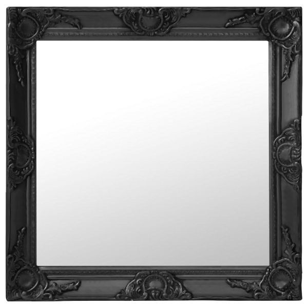 vidaXL Wandspiegel im Barock-Stil 60x60 cm Schwarz, 320335