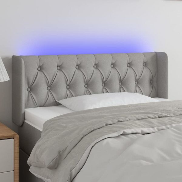 vidaXL LED Kopfteil Hellgrau 103x16x78/88 cm Stoff, 3123562