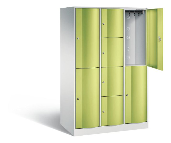 C+P XL-Kombi-Schließfachschrank Resisto, H1950xB1148xT640mm, Farbe: Lichtgrau / Viridingrün, 8070-3732 S10016