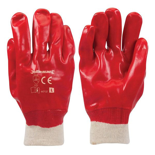 Silverline Rote PVC-Schutzhandschuhe, Größe L 9, 447137