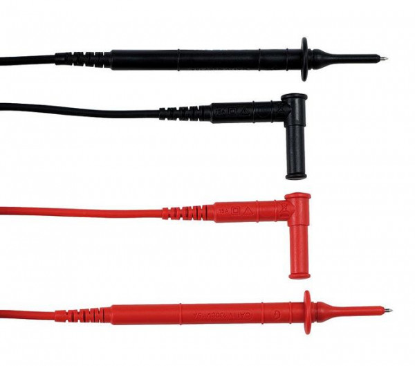 Chauvin Arnoux Messleitungen, mit Prüfspitze, 4mm Winkelstecker, 1,5m-15A-CATIV-1000V-PVC, rot+schwarz, P01295456Z