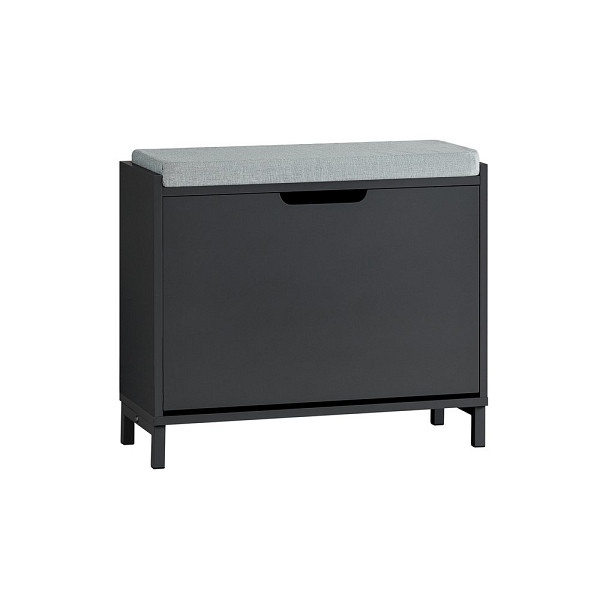 SoBuy Schuhbank mit einer Tür Schwarz 60x24x52 cm, Industriell, FSR151-K-SCH
