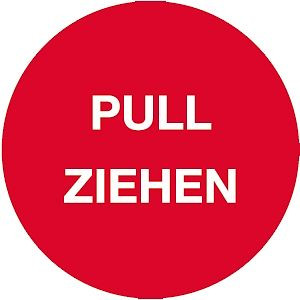Moedel Piktogramm Pull/Ziehen, Folie, Ø 50 mm, 52251