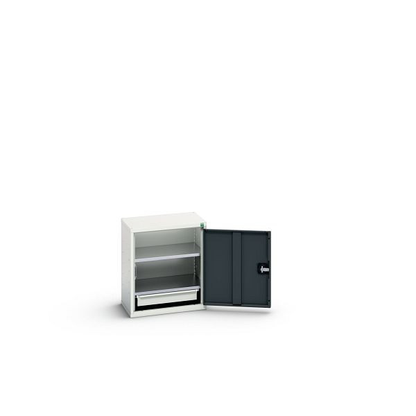 bott verso Economy Schrank, mit 2 Fachböden und 1 Schublade, BxTxH: 525 x 350 x 600 mm, Lichtgrau / Anthrazitgrau, 16929003.19