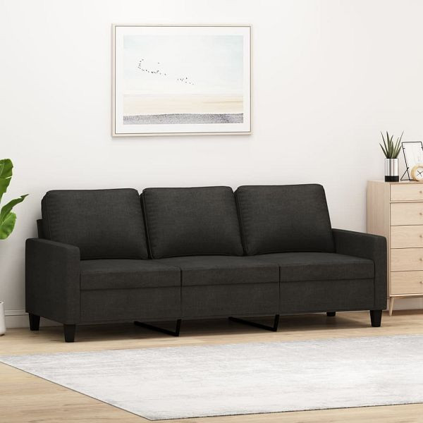 vidaXL 3-Sitzer-Sofa Schwarz 180 cm Stoff, Top-Qualität, 359175