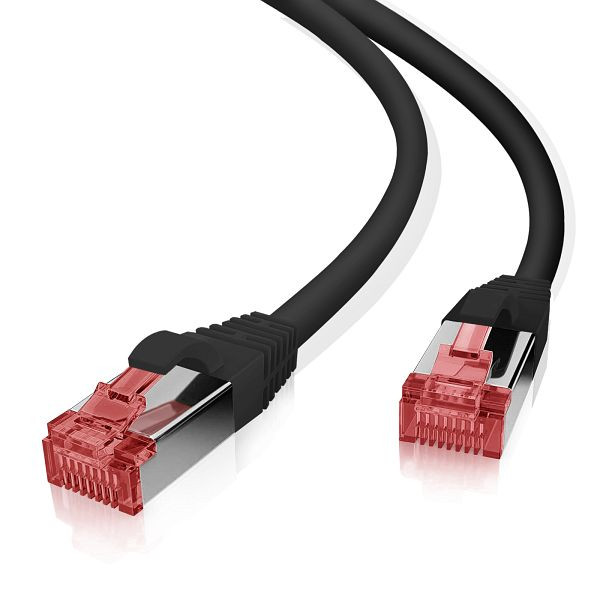 Helos Patchkabel S/FTP Cat 6 schwarz 0,5m, 118156